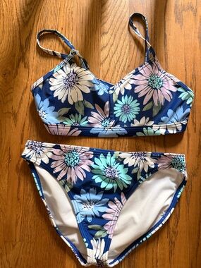 abercrombie kids Navy Floral Two-Piece Bikini - Pink, Mint, White